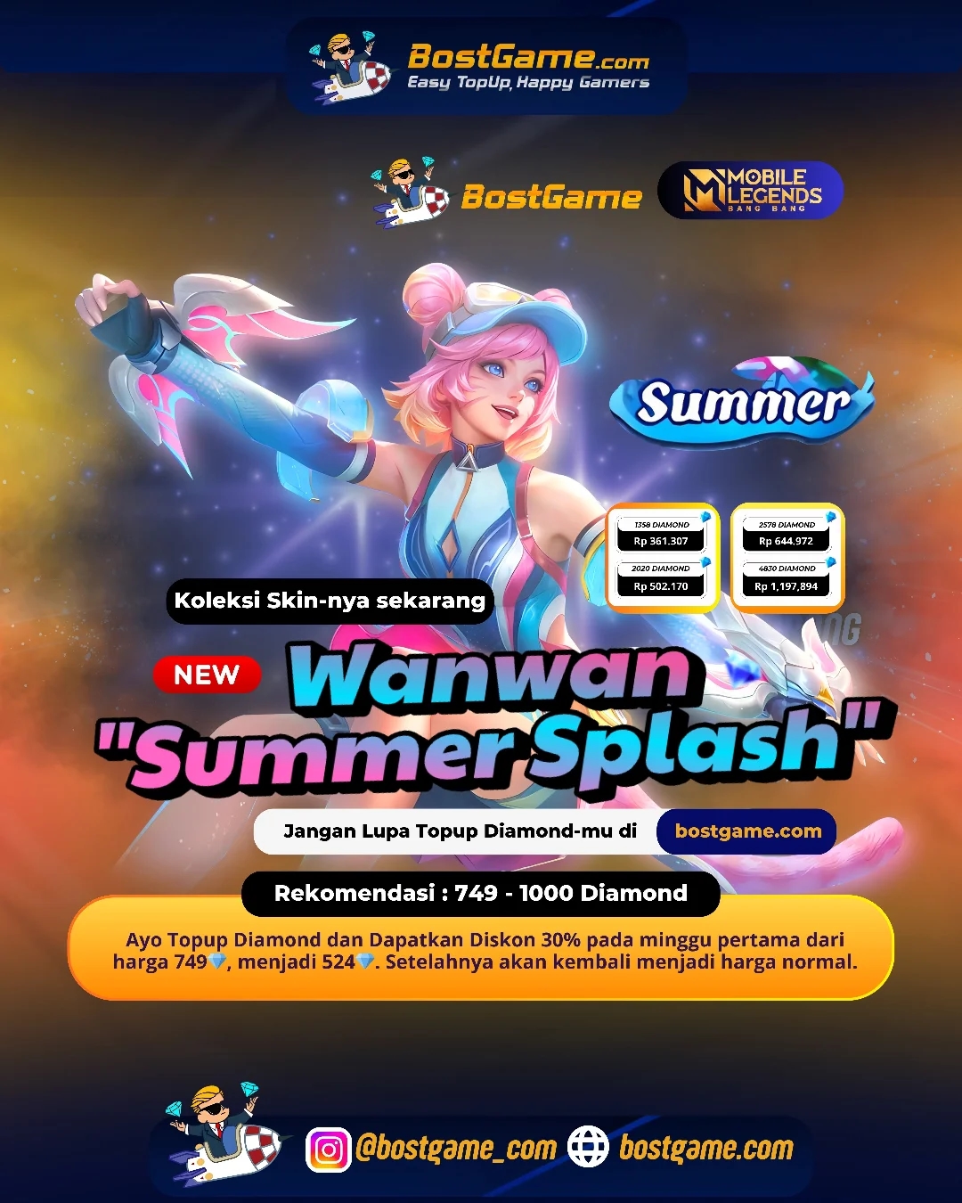 Mobile Legends : NEW SKIN ALERT!  Wanwan “Summer Splash” resmi rilis!