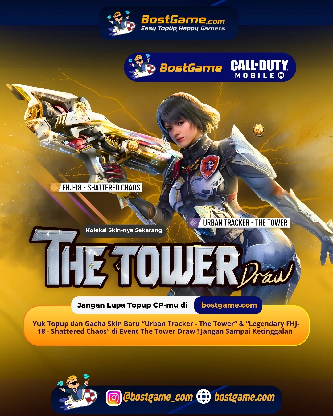 Call Of Duty Mobile : Skin Baru “Urban Tracker - The Tower” & “Legendary FHJ-18 - Shattered Chaos” 🔥