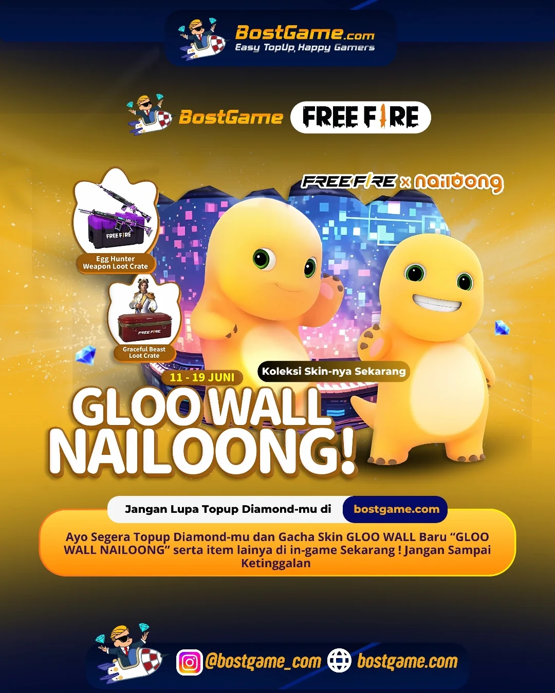 Free Fire : Kolaborasi kece FREEFIRE x NAILONG resmi rilis: Skin “GLOO WALL NAILOONG” 💥 📅 Periode
