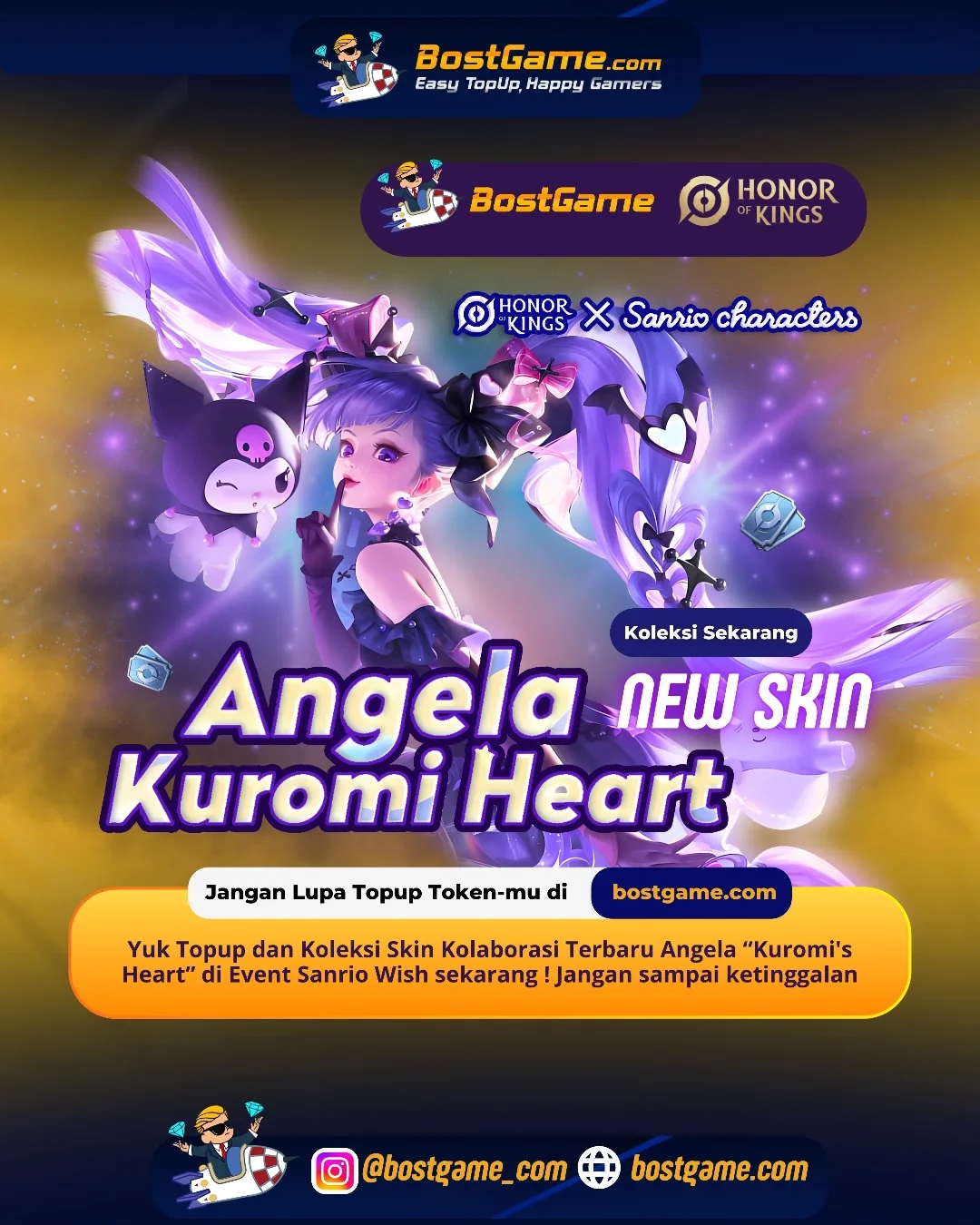 Honor Of Kings : Skin Gemoy Terbaru Angela - Kuromi's Heart Resmi Hadir di Land of Dawn~