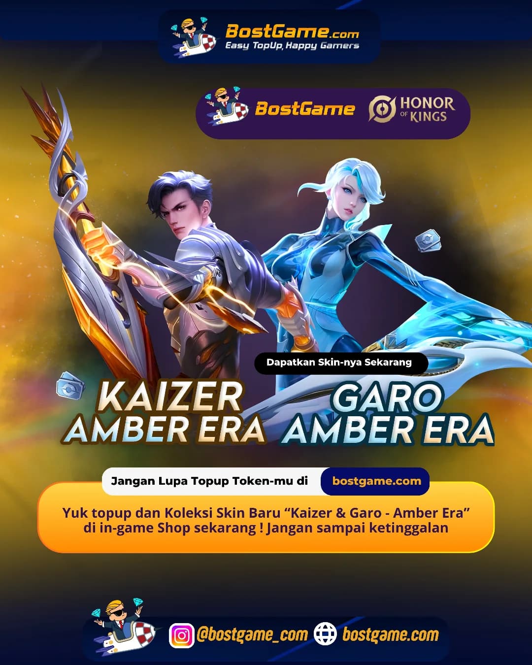 Honor Of Kings : ✨ Skin Kaizer & Garo – “Amber Era” hadir!