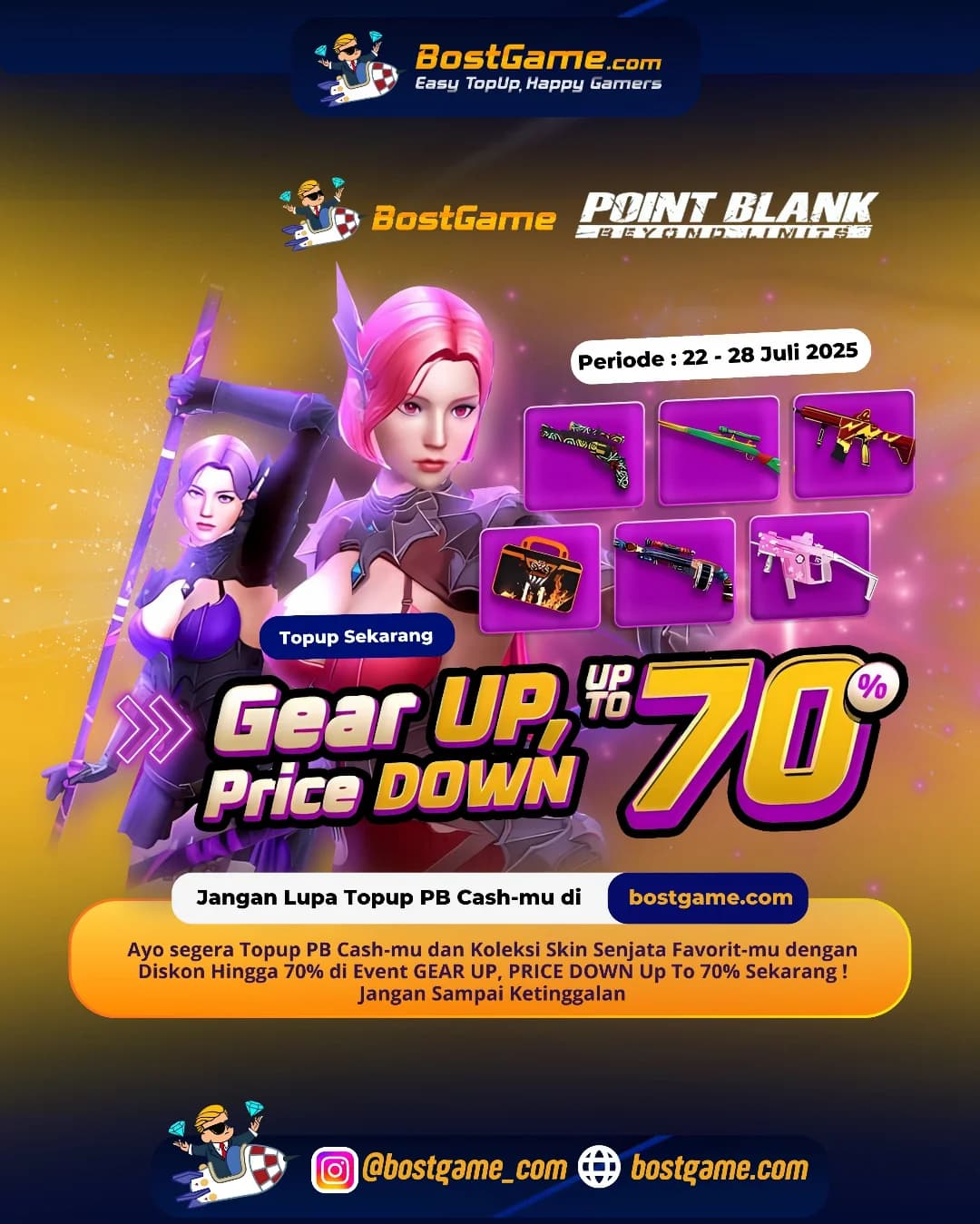 Point Blank : GEAR UP, PRICE DOWN kembali hadir dengan DISKON SULTAN hingga 70%!