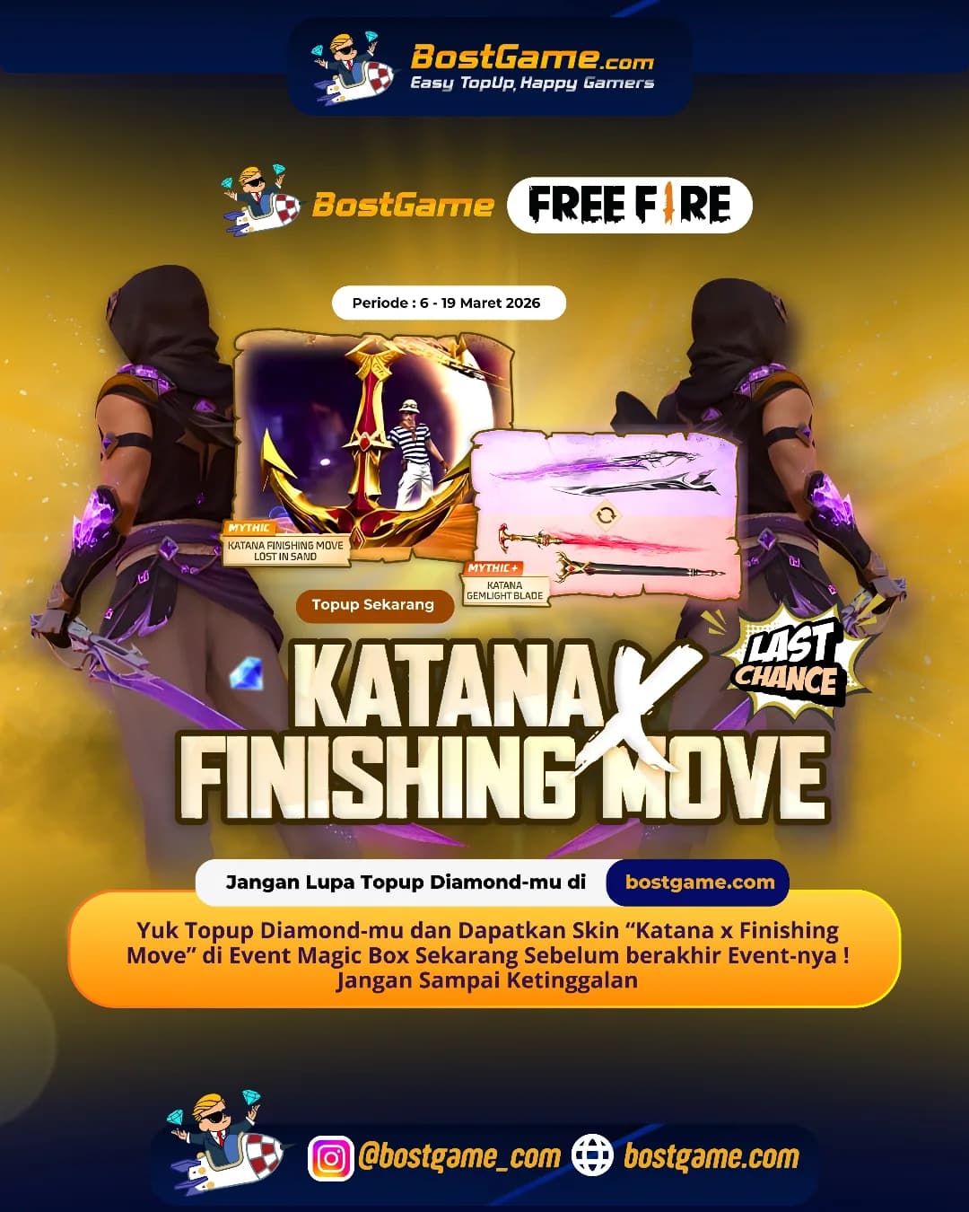 Free Fire : Last Chance Skin “Katana x Finishing Move” Sobat FF!
