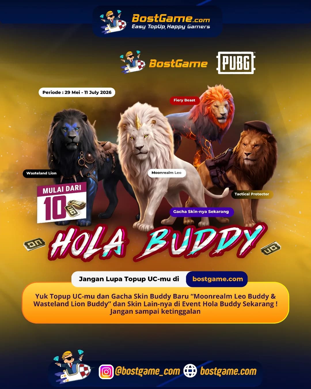 PUBG Mobile : EVENT HOLA BUDDY RESMI HADIR! 29 Mei – 11 Juli 2026 😻