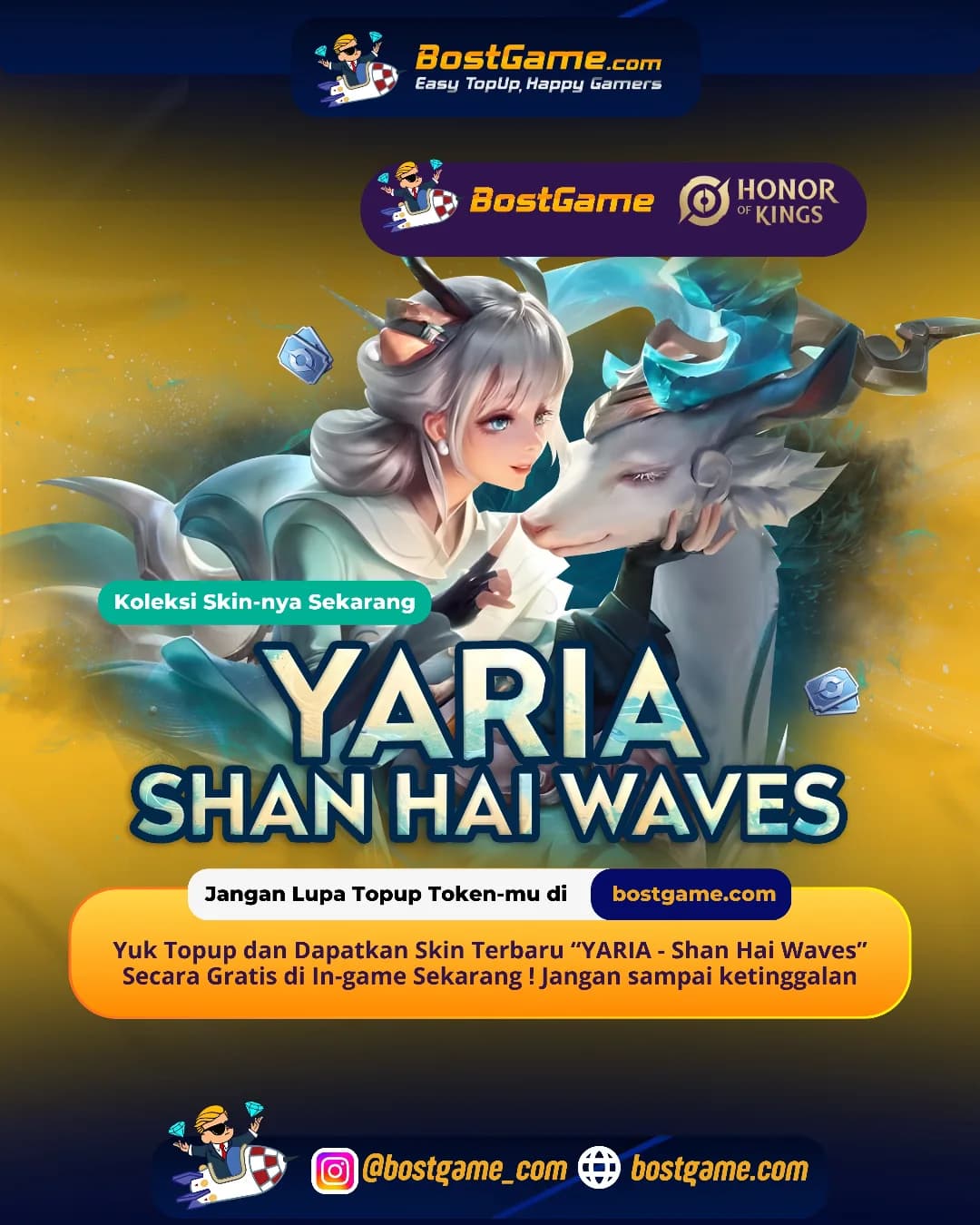 Honor Of Kings : Resale Skin Terbaru “YARIA – Shan Hai Waves” resmi hadir lagi, guyss! 