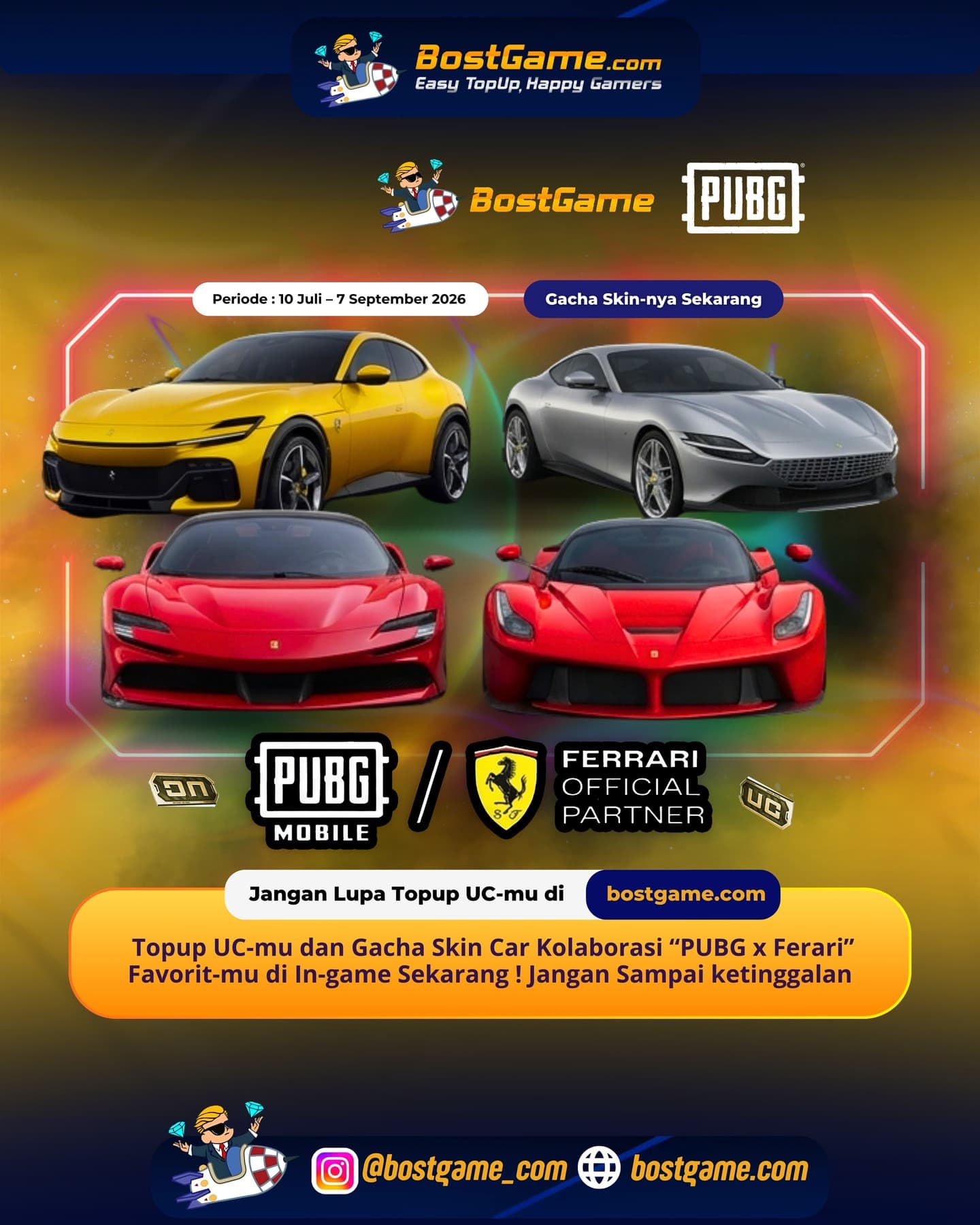 PUBG Mobile : KOLABORASI PUBG MOBILE × FERRARI RESMI HADIR! 💥🏎️