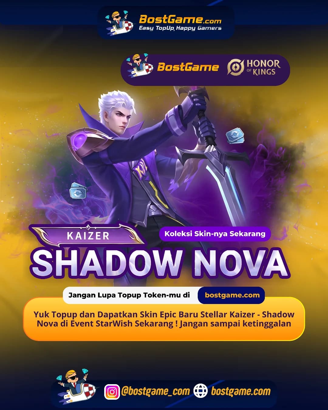 Honor Of Kings: Skin Epic BARU Stellar Kaizer “Shadow Nova” akhirnya RESMI HADIR, guyss!
