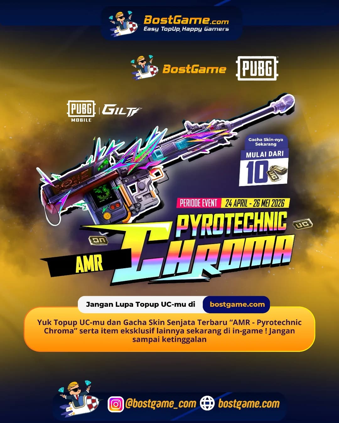 PUBG Mobile : Skin Senjata Baru AMR – “Pyrotechnic Chroma” 🔥