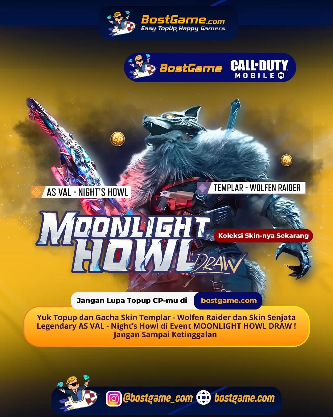 Call Of Duty Mobile : Saatnya Gacha Skin Templar - Wolfen Raider 🛡️ dan AS VAL - Night’s Howl