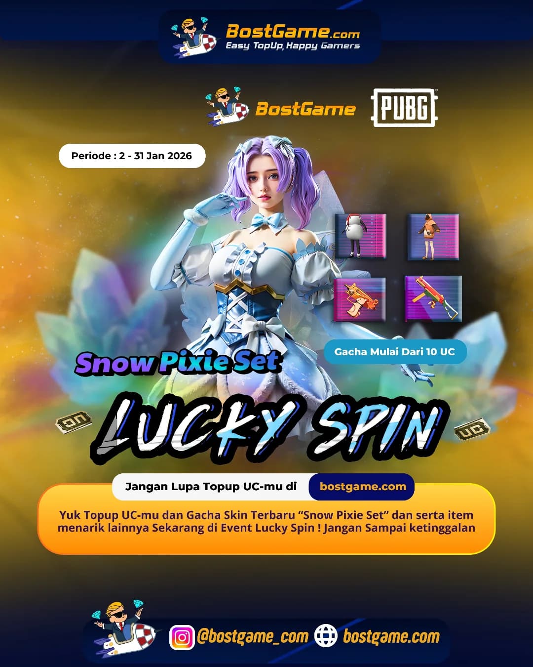 PUBG Mobile : Event Lucky Spin resmi balik lagi, guyss! Periode 2 – 31 Jan 2026