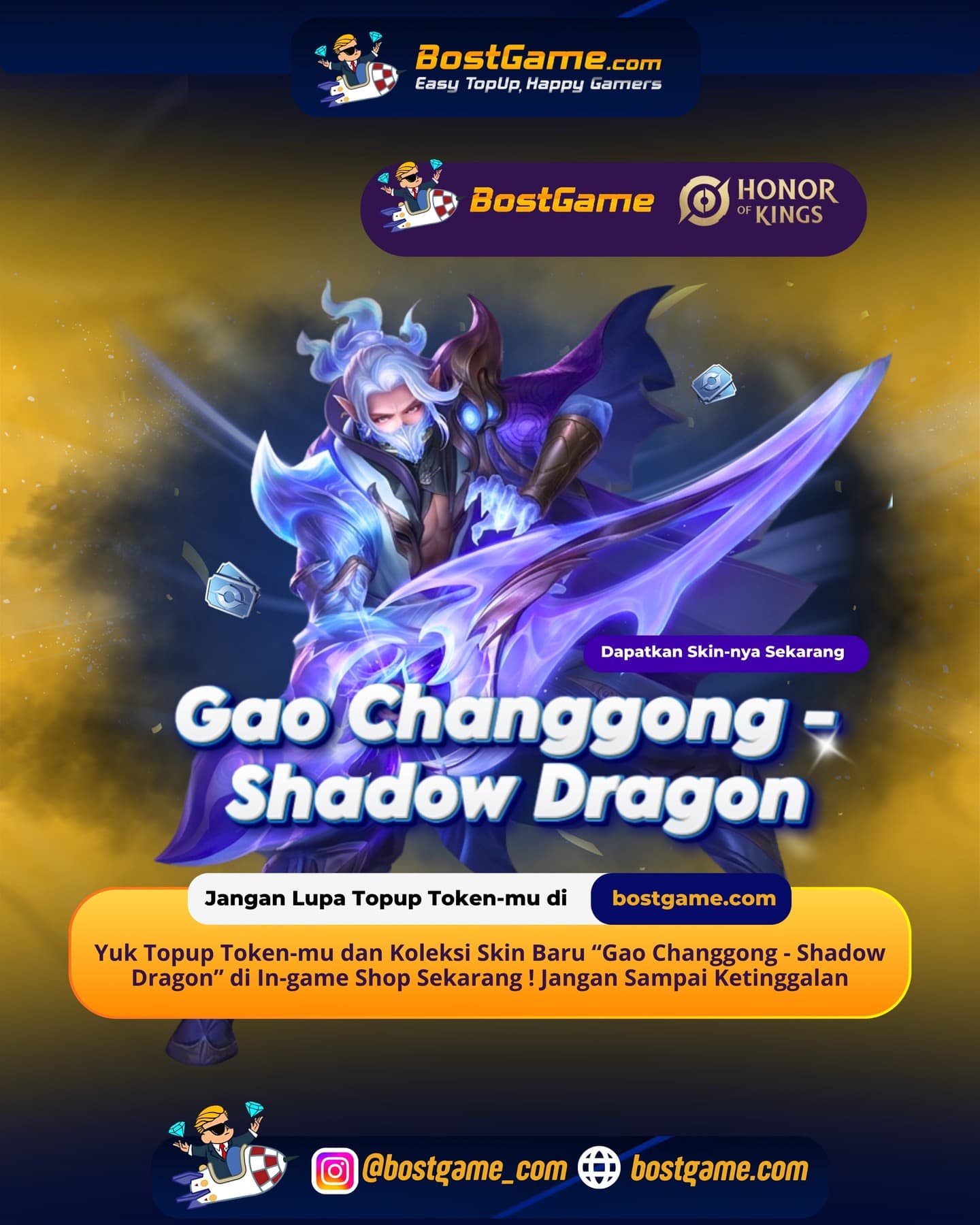 Honor Of Kings : 🐉⚔️ SKIN BARU GAO CHANGGONG – SHADOW DRAGON RESMI HADIR! ⚔️🐉
