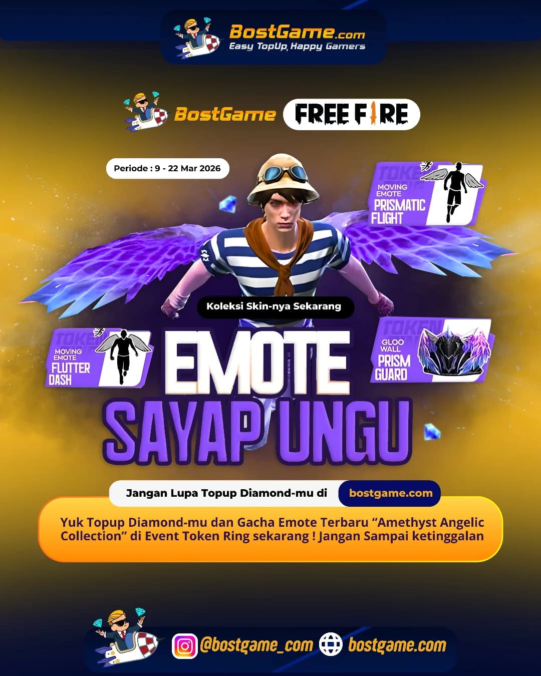 Free Fire : Amethyst Angelic Collection!