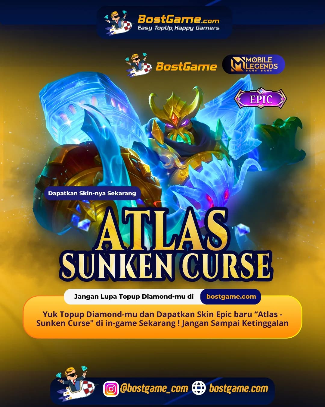 Mobile Legends Bang Bang: Skin Epic terbaru “Atlas – Sunken Curse” akhirnya RESMI HADIR!