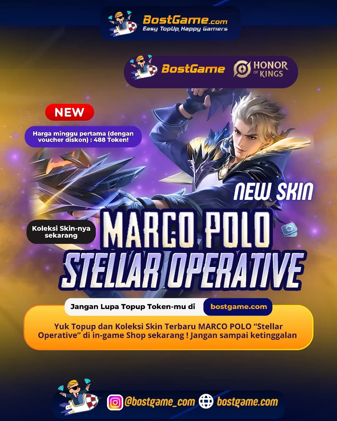 Honor Of Kings : Skin Terbaru MARCO POLO “Stellar Operative” Udah Mendarat di Shop!