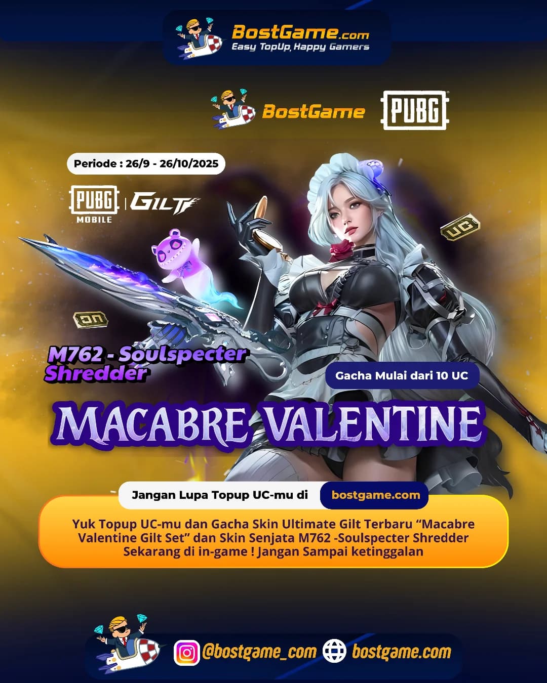 PUBG : Skin Ultimate Gilt “Macabre Valentine Gilt Set” resmi mendarat di medan perang
