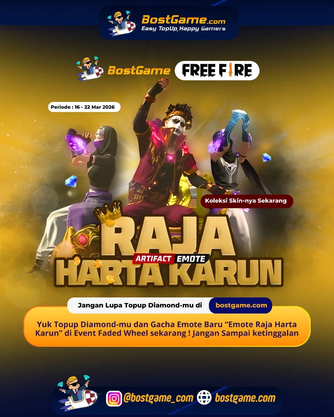 Free Fire : Emote terbaru “Raja Harta Karun” sudah hadir!