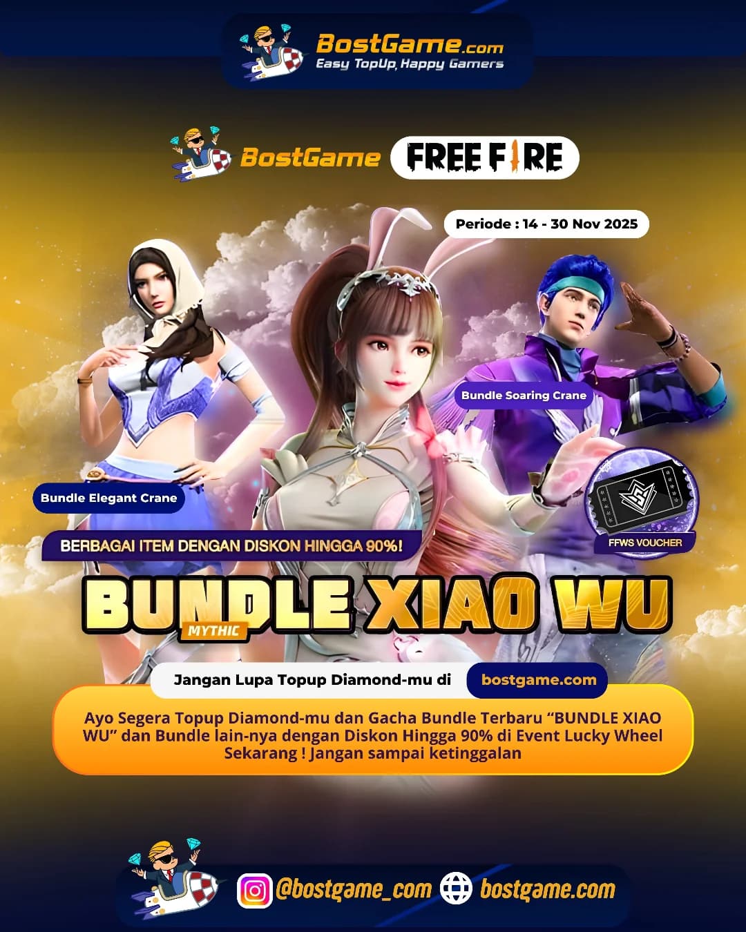 Free Fire : Event Lucky Wheel balik lagi nih! Diskon gede-gedean sampai 90%!