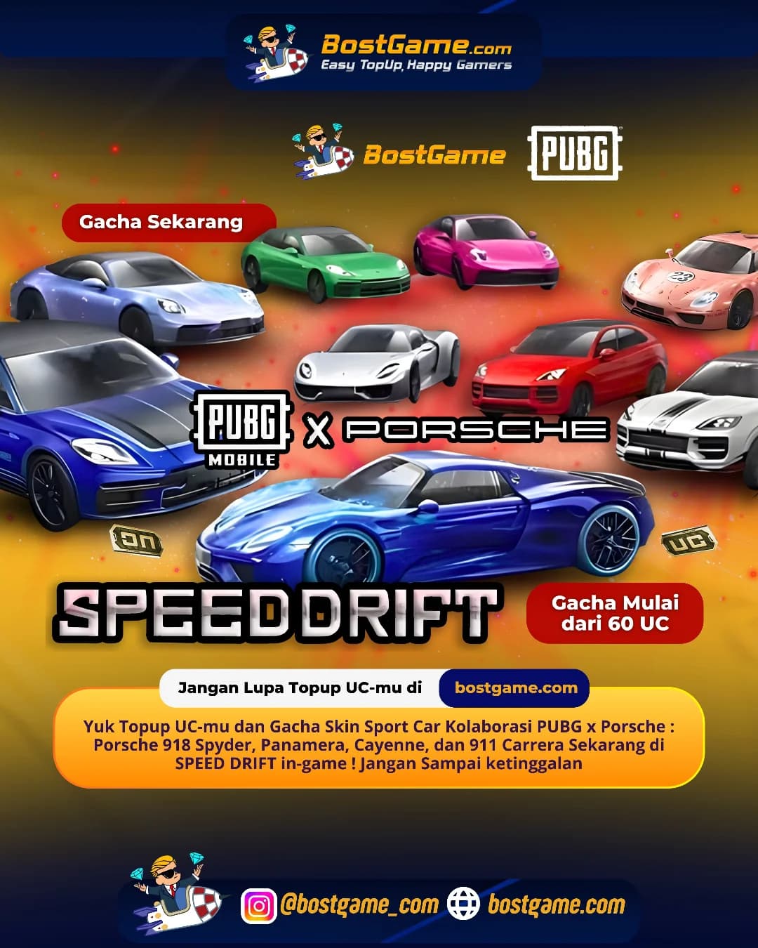 PUBG Mobile : Skin Sport Car Kolaborasi PUBG x Porsche akhirnya meluncur di medan tempur, guyss!