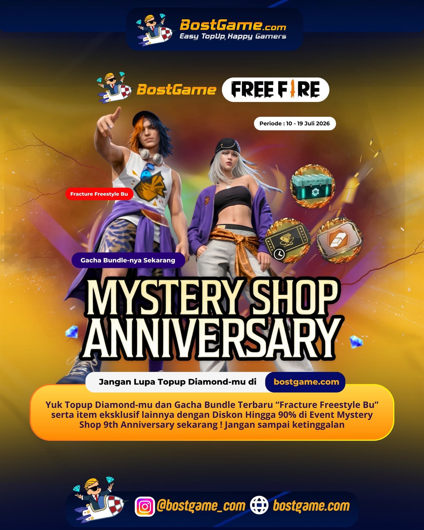 Free Fire : MYSTERY SHOP 9TH ANNIVERSARY RESMI HADIR! 🎉
