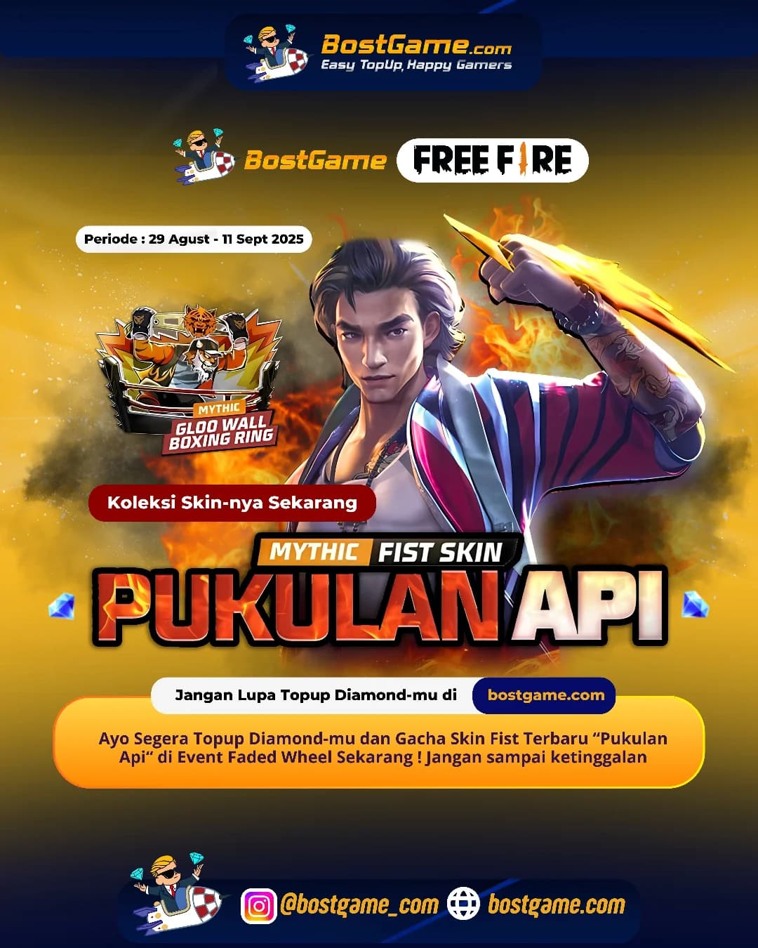 Free Fire : Skin Fist terbaru “Pukulan Api” 