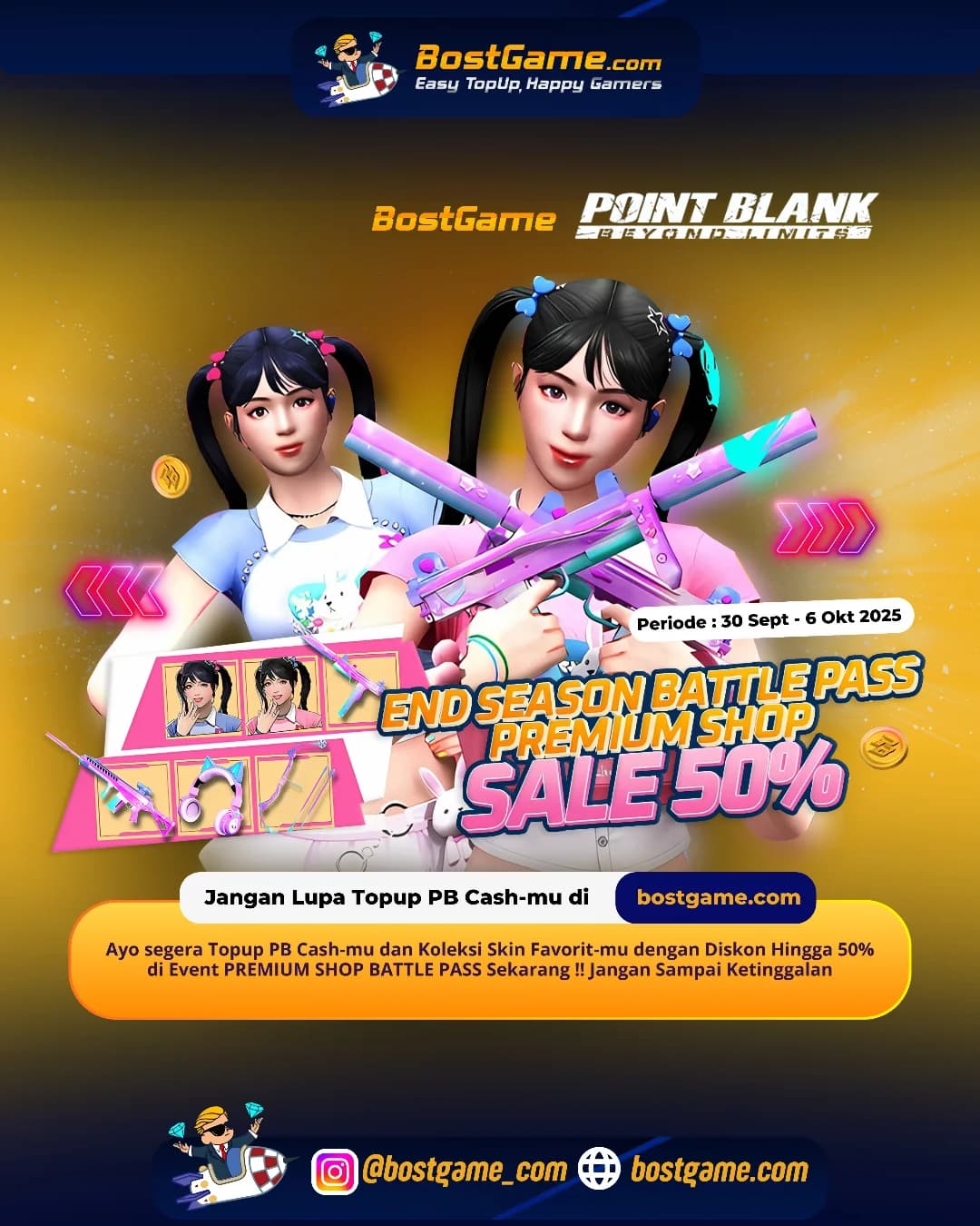 Point Blank : SHOP BATTLE PASS SALE 50% sudah hadir!