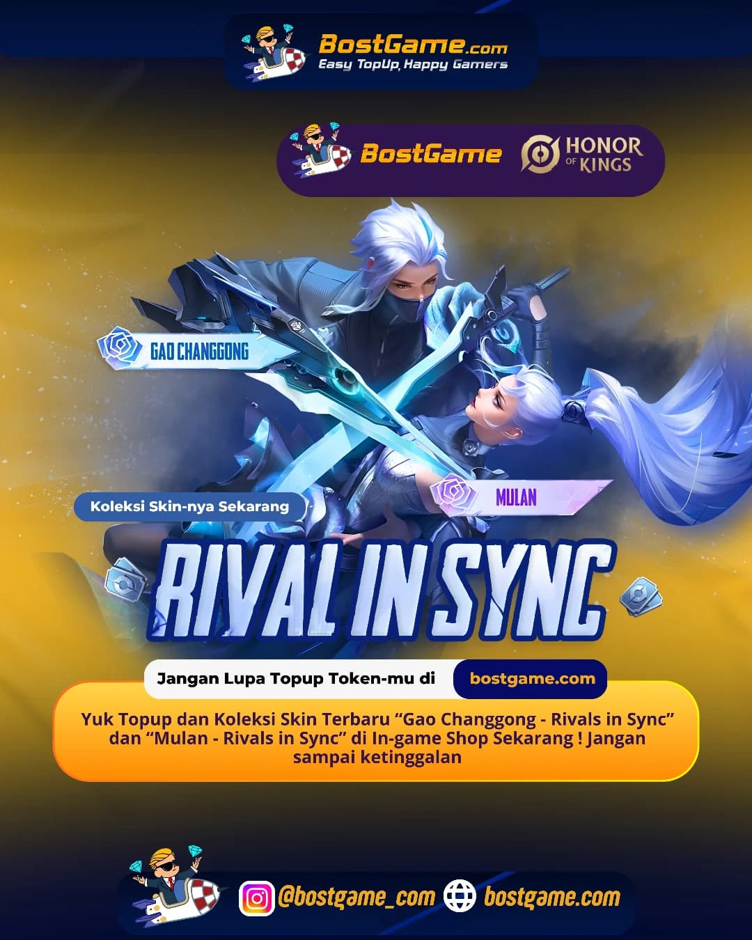 Honor Of Kings: Skin pasangan “Rivals in Sync” buat Gao Changgong & Mulan resmi mendarat!