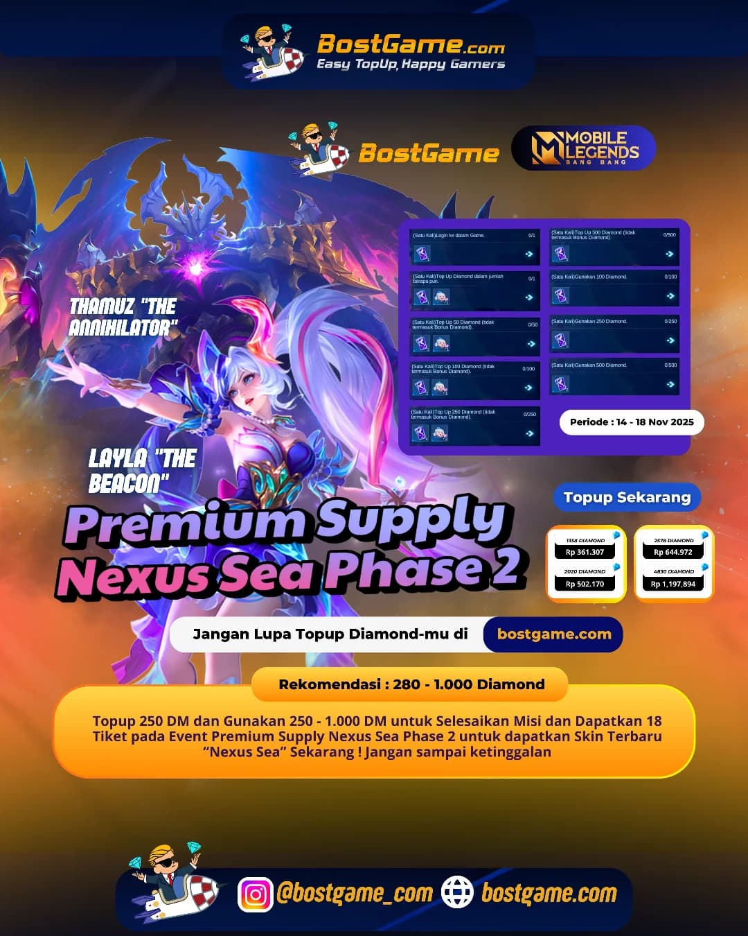 Mobile Legends : Event Premium Supply: Nexus Sea Phase 2 resmi hadir buat nemenin push rank kamu!