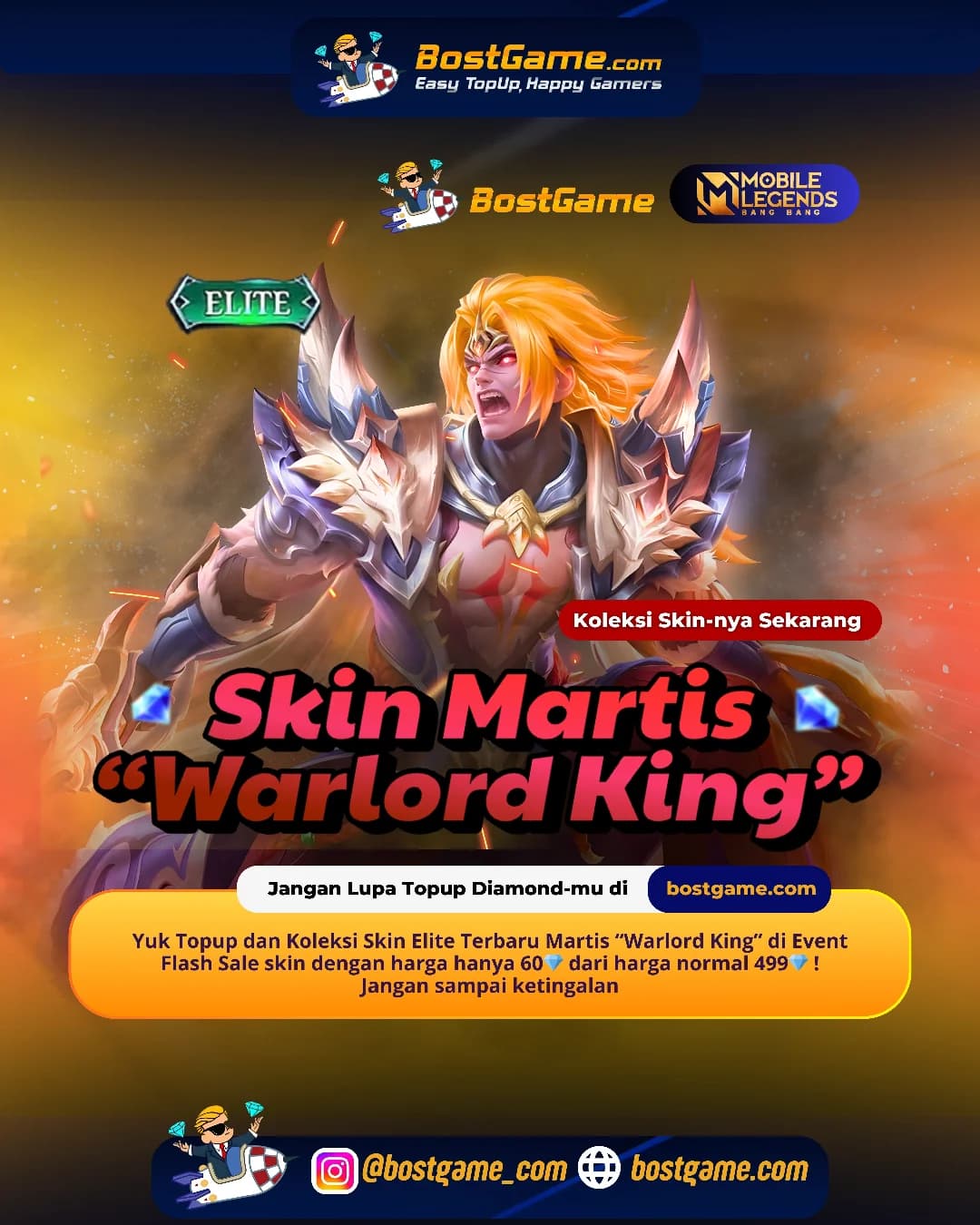 Mobile Legends : New Elite Skin Martis — “Warlord King” akhirnya rilis!!