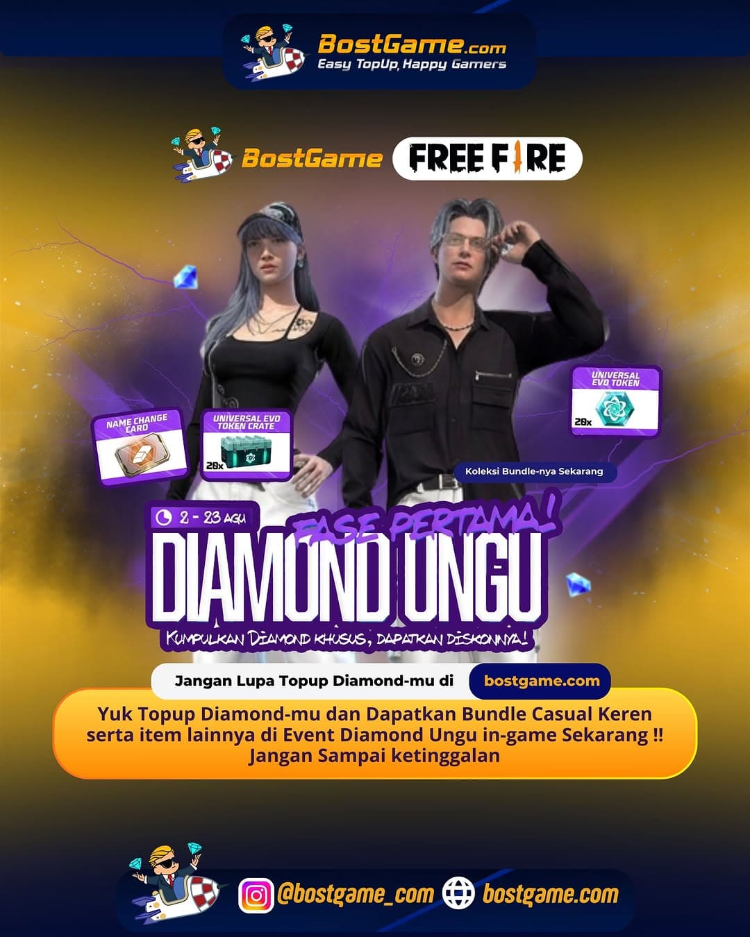Free Fire : 🔥 PURPLE DIAMOND MISSION RESMI HADIR DI FREE FIRE! 🔥