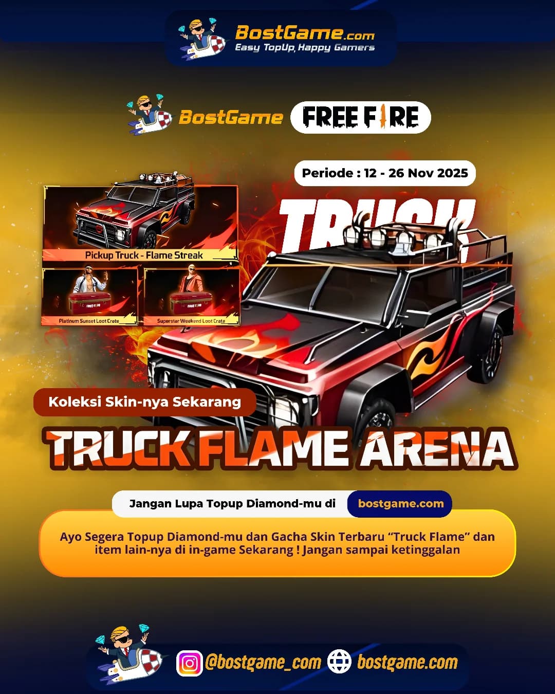 Free Fire : Skin terbaru “Truck Flame” udah resmi guys!