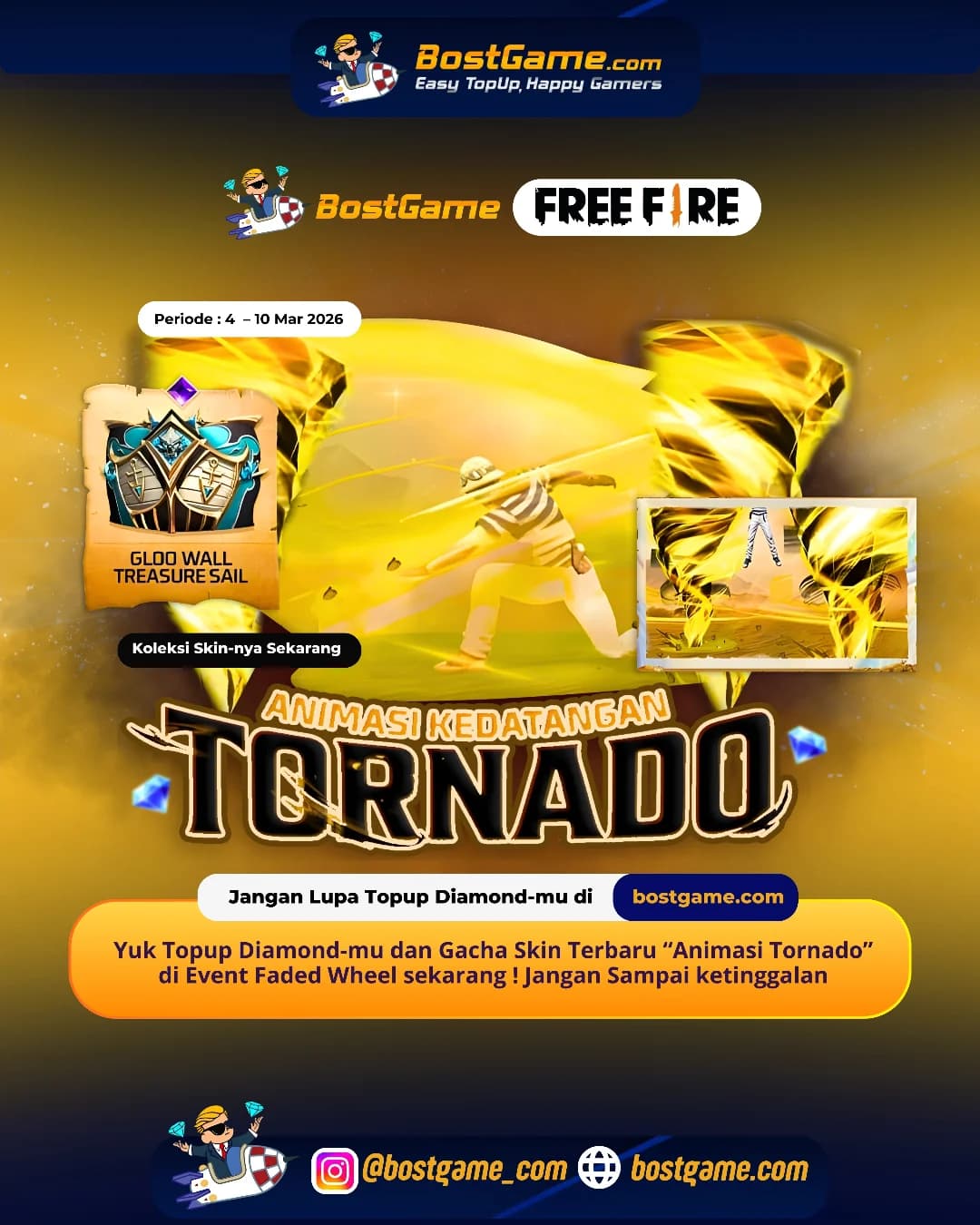 Free Fire : Skin Terbaru “Animasi Tornado” RESMI HADIR! 