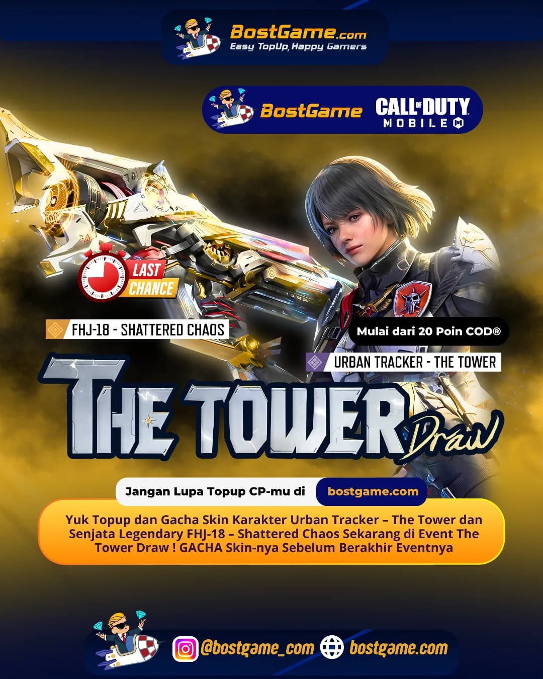 Call of duty mobile : LAST DAY ALERT! THE TOWER DRAW tinggal hari ini, Sobatratu! 