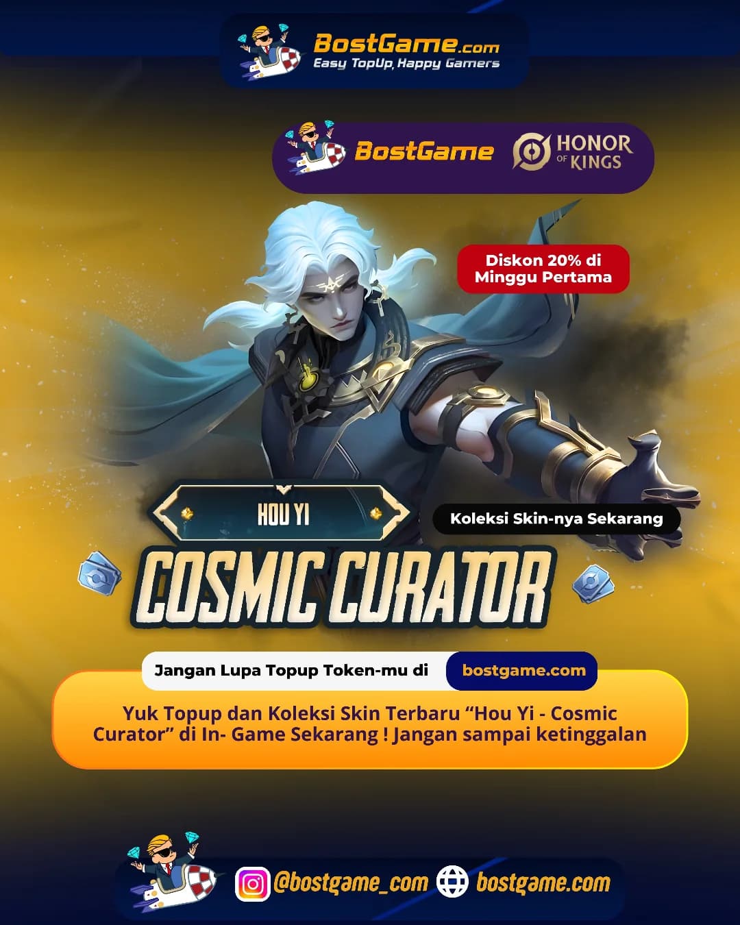 Honor Of Kings : Skin Terbaru HADIR! “Hou Yi – Cosmic Curator”!