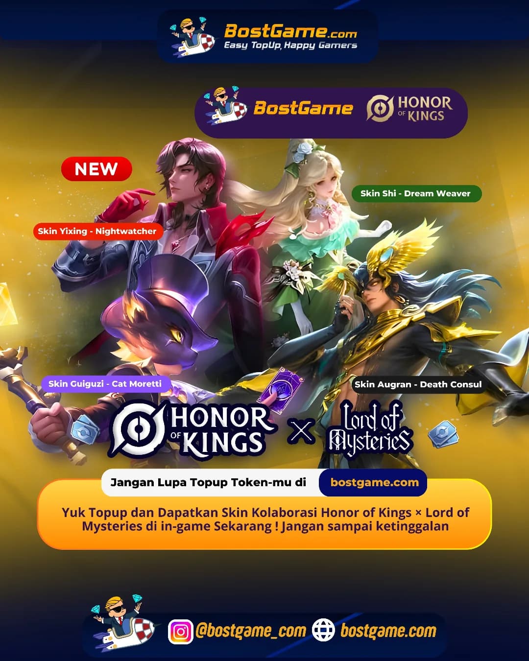 Honor Of Kings : FIX NO DEBAT! Skin HOK x Lord of Mysteries Telah Hadir Guyss !