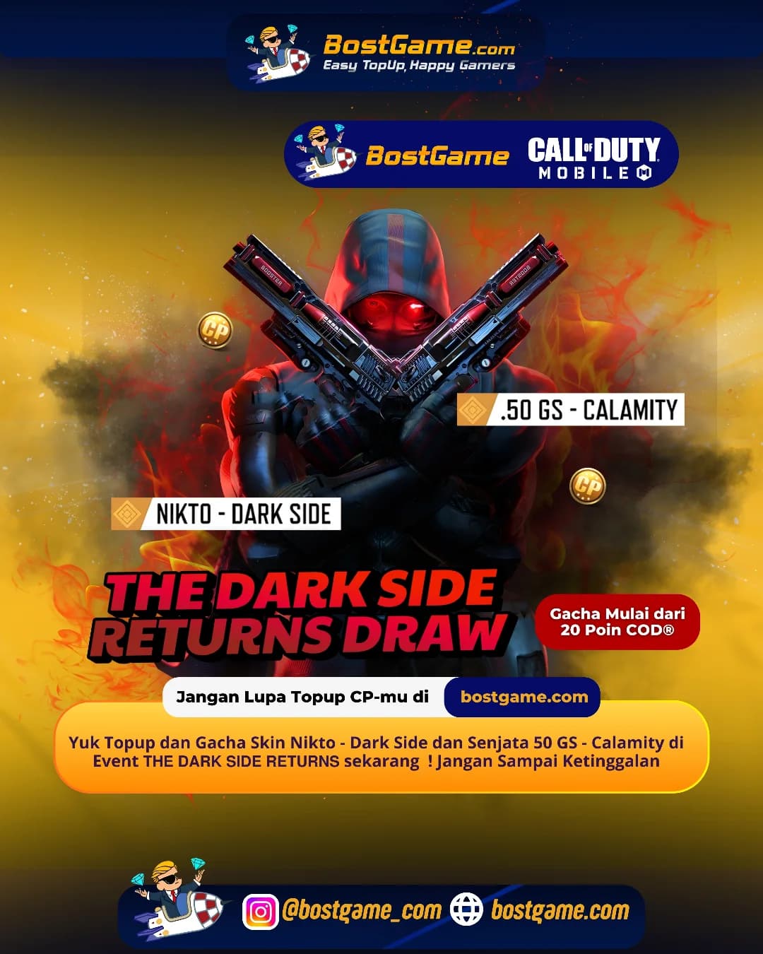 Call Of Duty Mobile : Event 𝗧𝗛𝗘 𝗗𝗔𝗥𝗞 𝗦𝗜𝗗𝗘 𝗥𝗘𝗧𝗨𝗥𝗡𝗦 Telah Hadir Guyss  