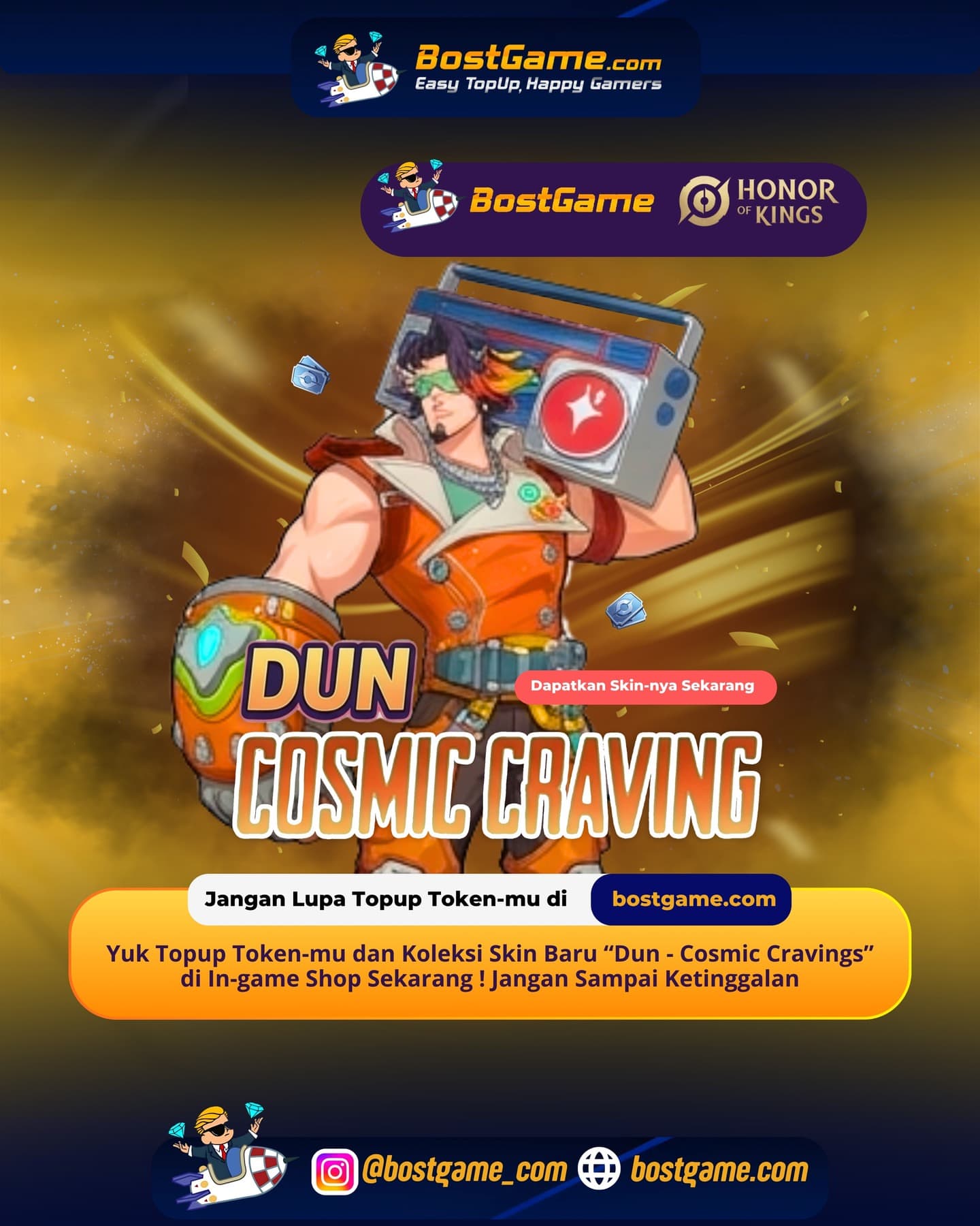Honor Of Kings : Saatnya tampil makin keren di battlefield bersama  Dun – Cosmic Cravings ✨! 