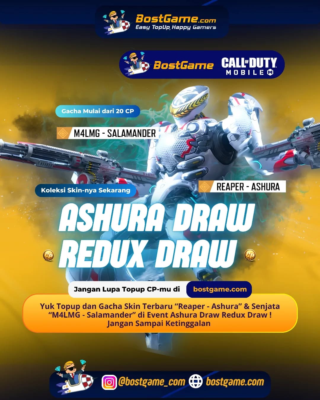 Call Of Duty Mobile : Buruan topup & gacha skin terbaru “Reaper – Ashura” dan senjata “M4LMG – Salamander” sebelum eventnya kabur!