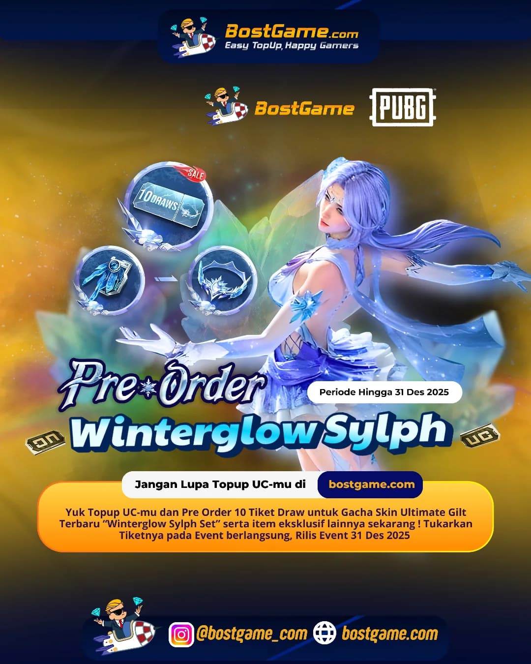 PUBG Mobile : PRE-ORDER Skin Ultimate Gilt Terbaru “Winterglow Sylph Set” resmi dibuka!