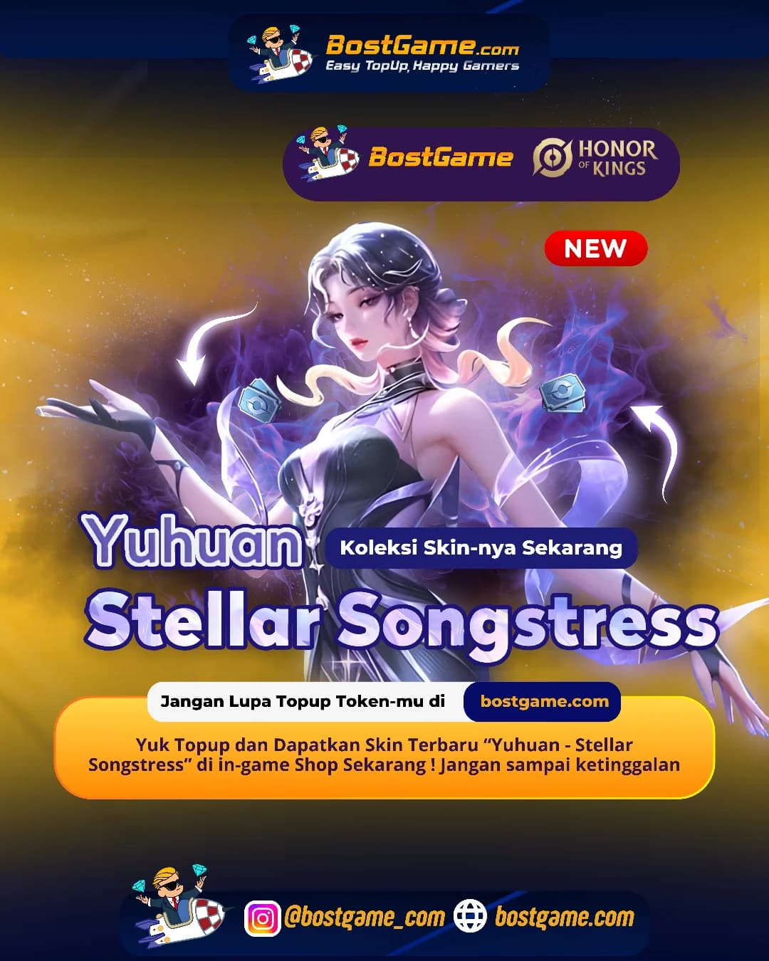 Honor Of Kings : Skin terbaru “Yuhuan – Stellar Songstress” akhirnya hadir dan siap bikin arena makin berkilau!