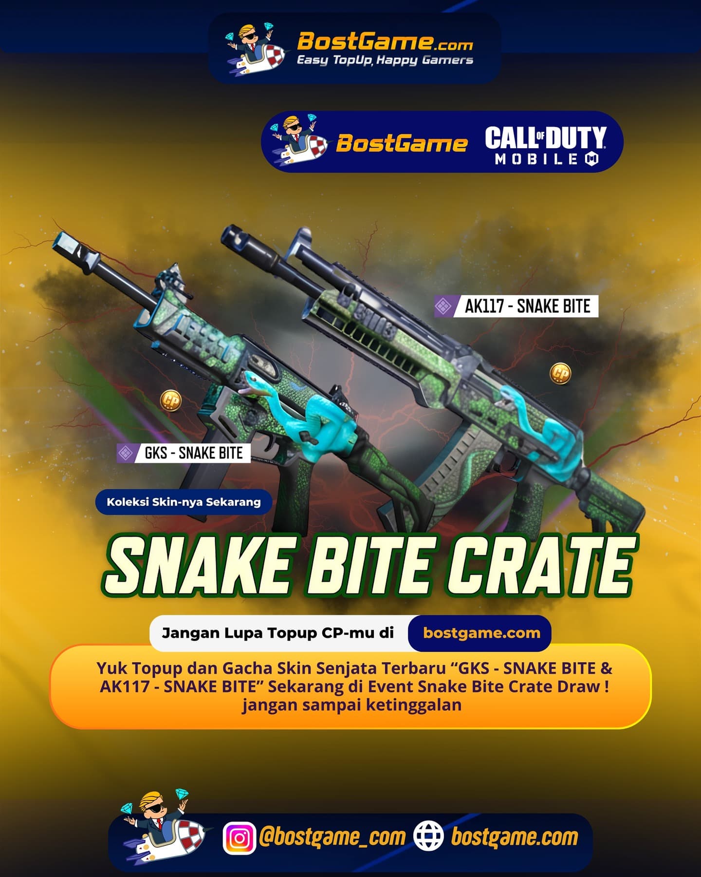 Call Of Duty Mobile : Event Snake Bite Crate Draw Telah Hadir Guyss 🐍