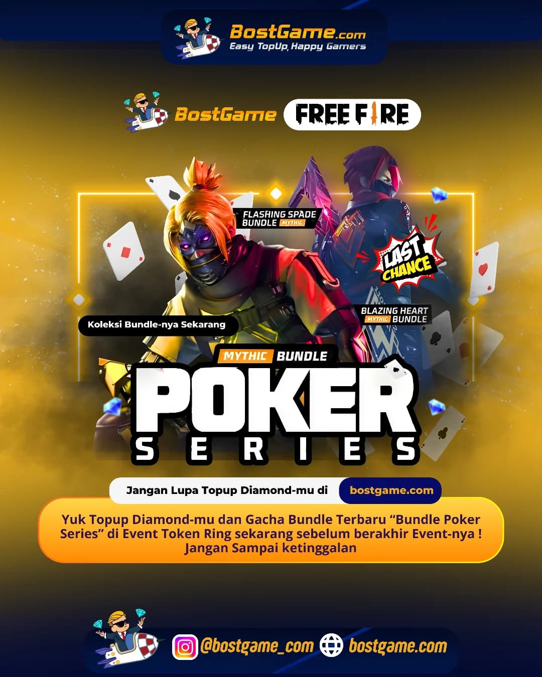 Free Fire : Last Chance Event BUNDLE TERBARU “POKER SERIES”  Sobat FF