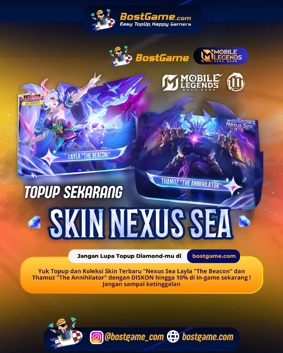 Mobile Legends : Layla “The Beacon” & Thamuz “The Annihilator” dari seri Nexus Sea siap mengguncang arena!