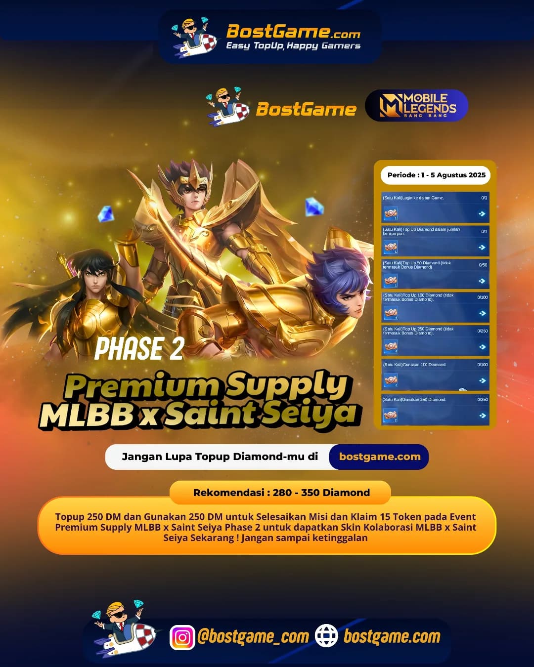 Mobile Legends : Event Premium Supply MLBB x Saint Seiya PHASE 2 RESMI HADIR!