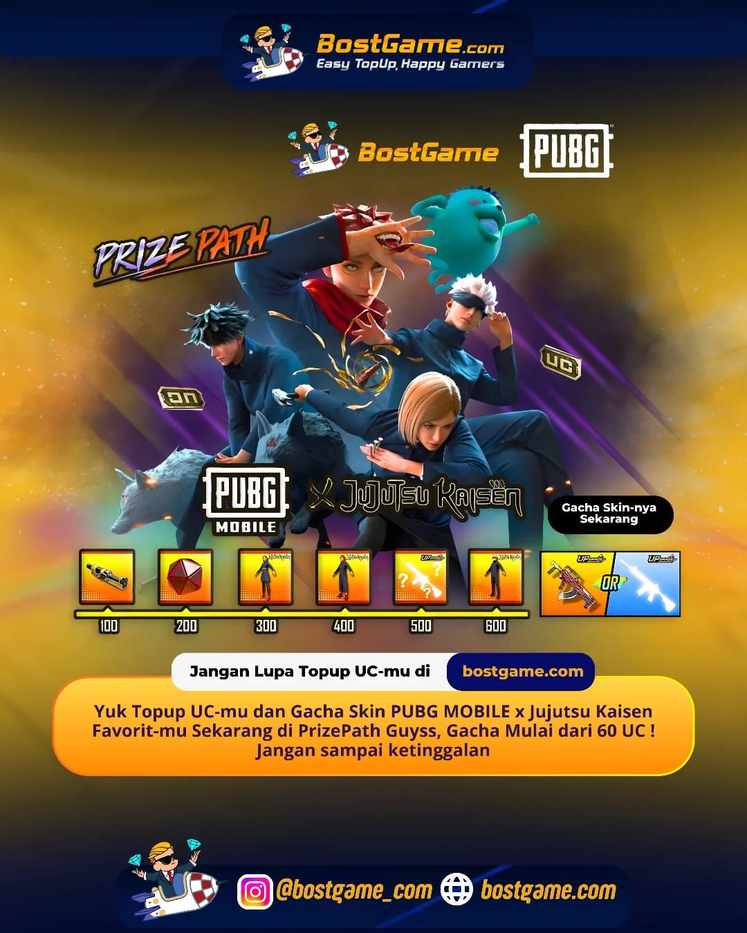 PUBG Mobile : PRIZE PATH × JUJUTSU KAISEN RESMI HADIR!