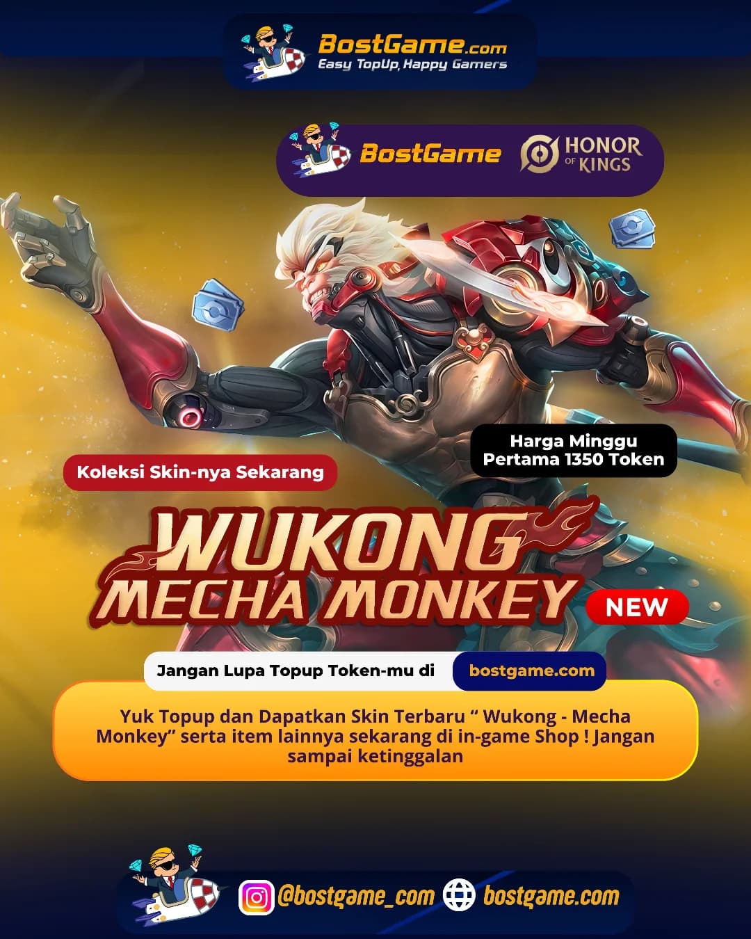 Honor Of Kings : Skin terbaru “Wukong – Mecha Monkey” udah mendarat di HOK! 