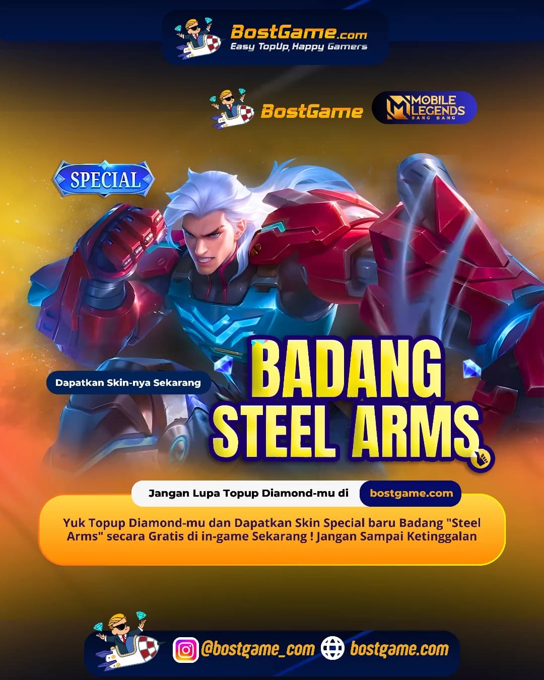 Mobile Legends Bang Bang : Skin Special terbaru Badang – “Steel Arms” akhirnya hadir di Land of Dawn!