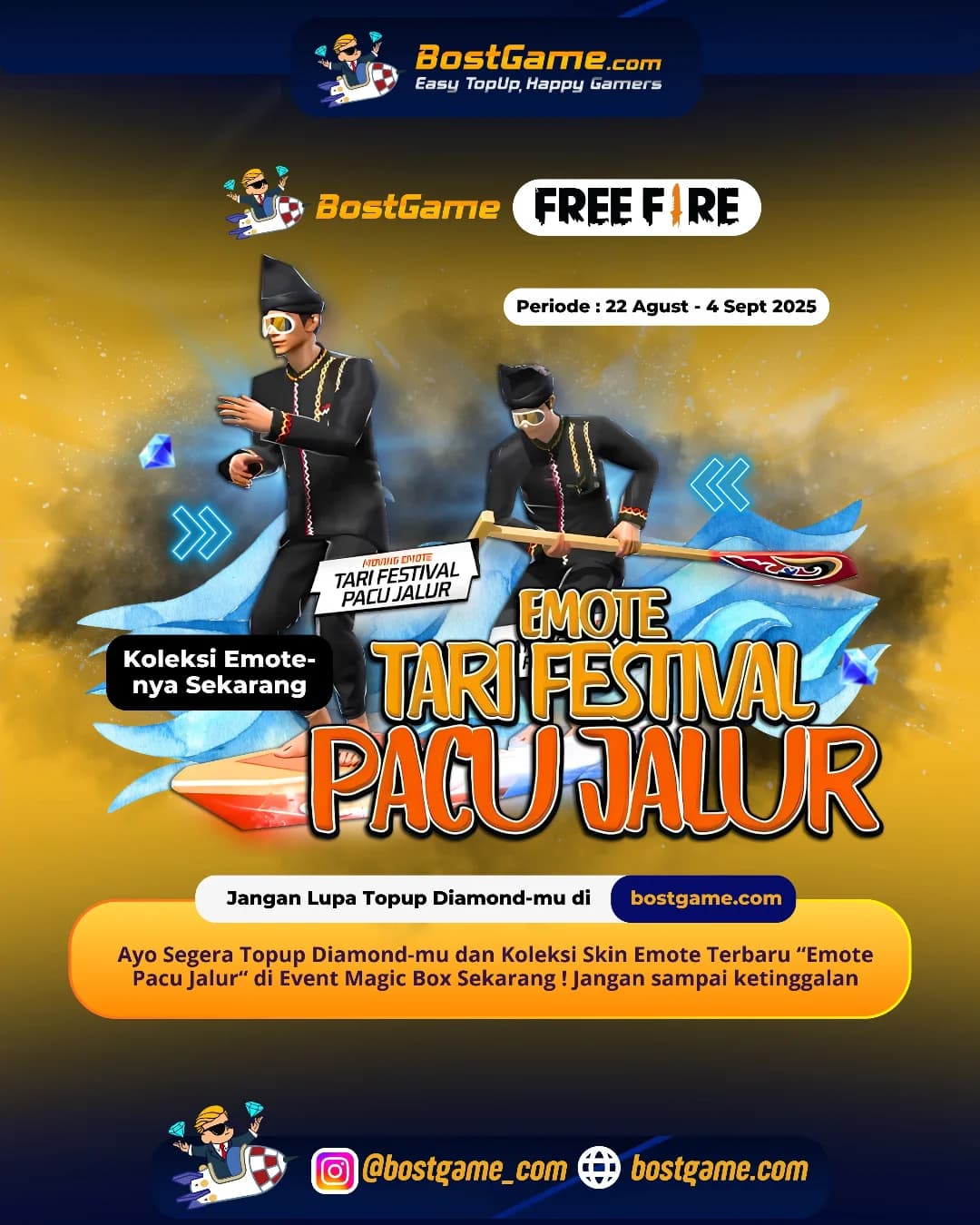 Free Fire : Skin Emote terbaru “Emote Pacu Jalur” akhirnya hadir di Free Fire!