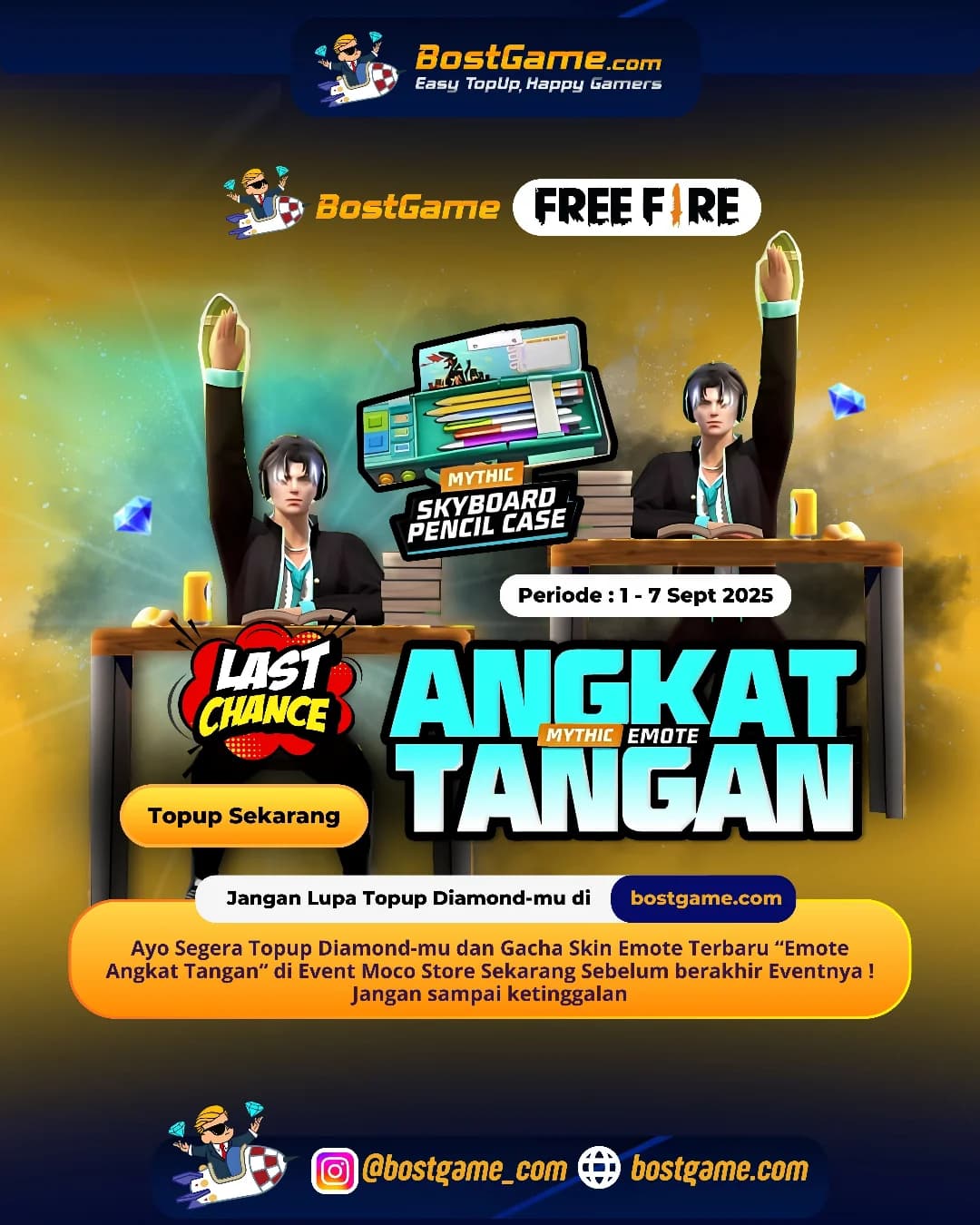 Free Fire : Hari terakhir buat dapetin Skin Emote terbaru “Angkat Tangan” 