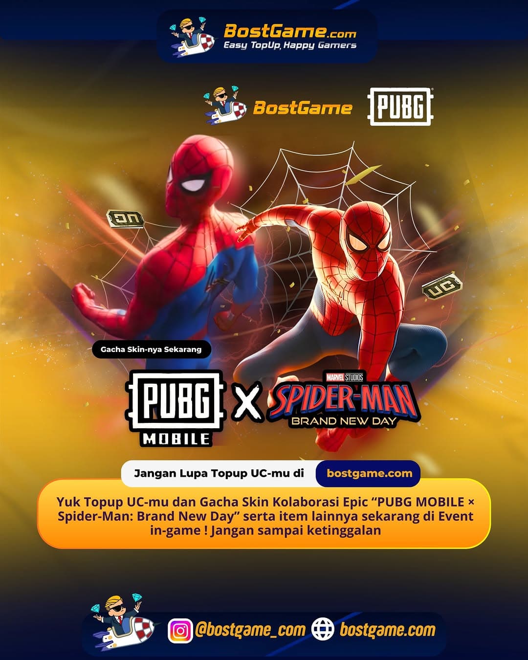 PUBG Mobile : 🕸️ Kolaborasi EPIC PUBG MOBILE × Spider-Man: Brand New Day RESMI HADIR! ❤️