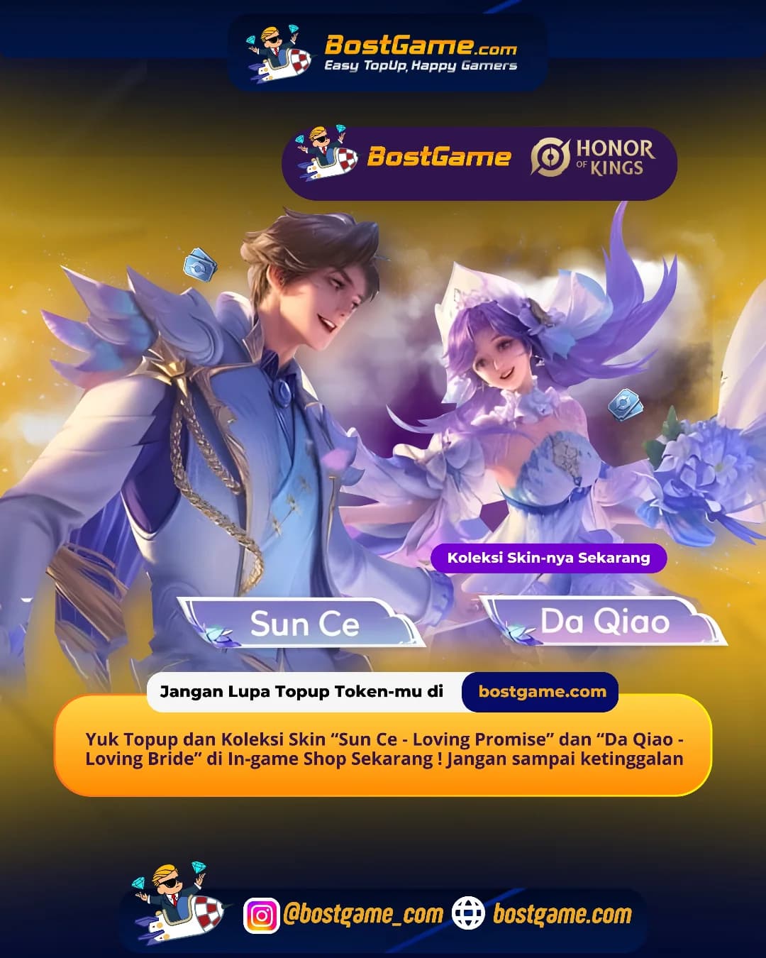 Honor Of Kings: Skin “Sun Ce – Loving Promise” dan “Da Qiao – Loving Bride” akhirnya HADIR KEMBALI!